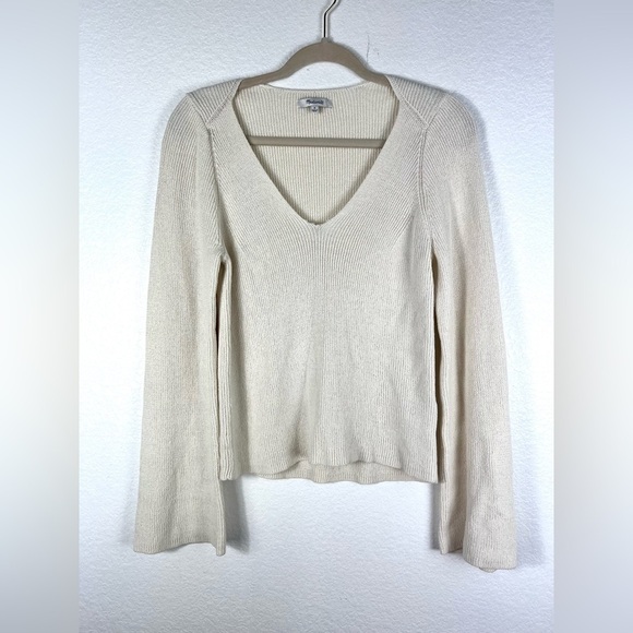 Madewell Flared-Sleeve V-Neck Sweater size L - Picture 2 of 9